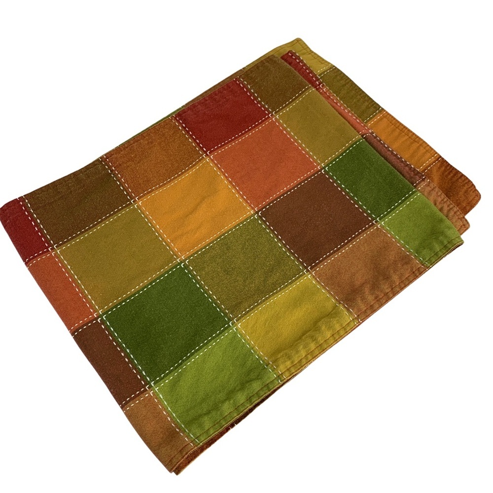 Tuesday Morning Fall Colors Thanksgiving Quilted Patch Table Runner 13” x 68”